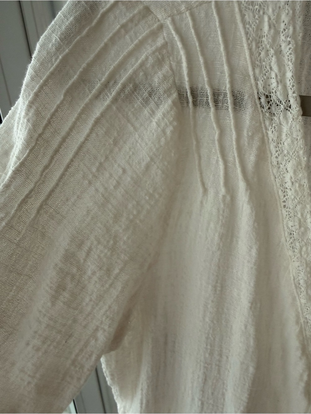 Lovestitch Ivory Lace Crochet Button-Front Boho Blouse Size Large - Picture 5 of 8